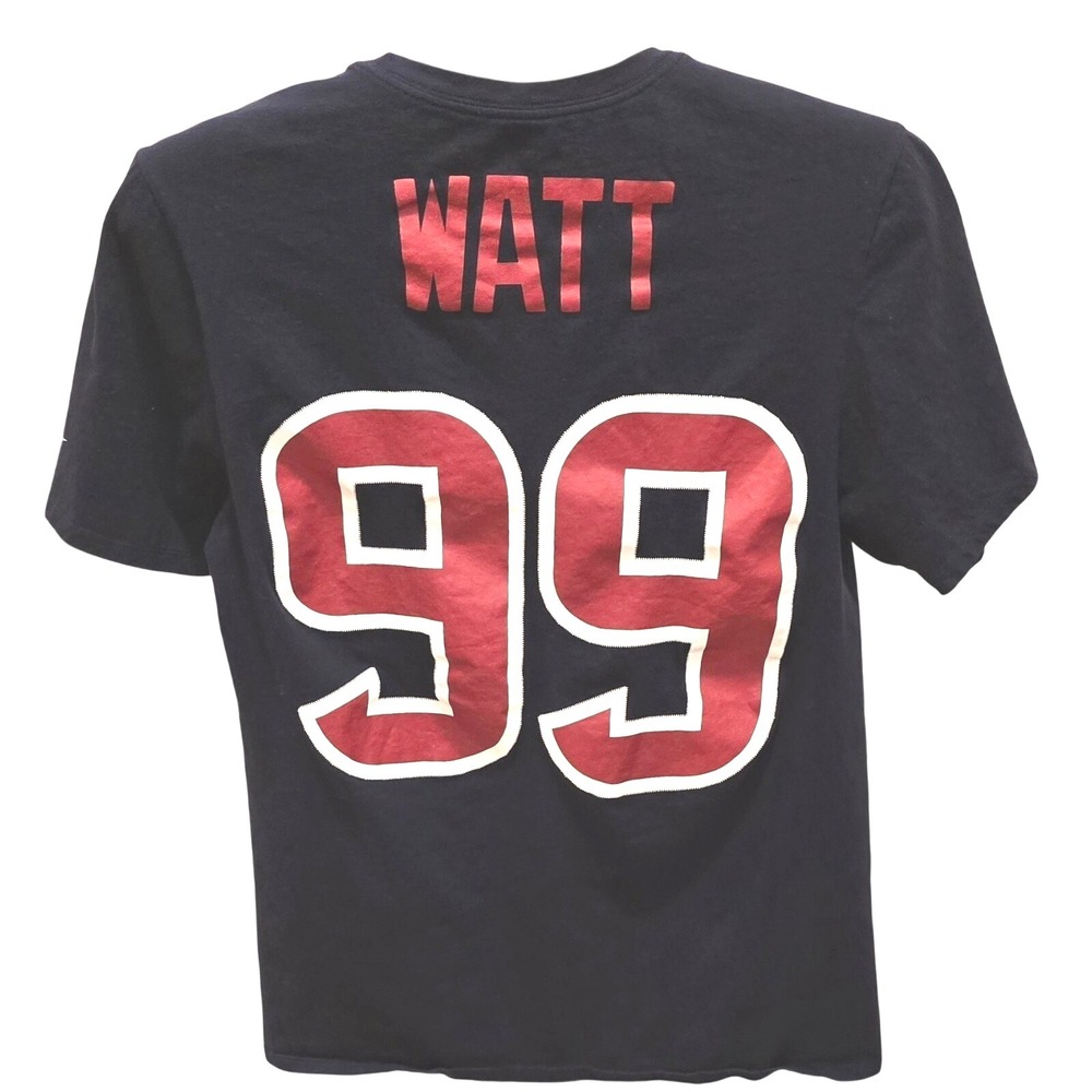 HOUSTON TEXANS 99 WATT Nike Navy Blue T Shirt‎ Adult Size MEDIUM